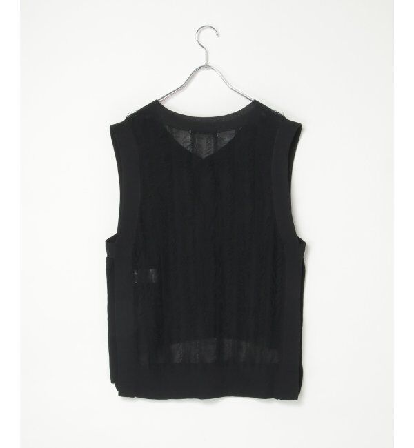 Lbc with Life「フリンジシアーサイドリボンベスト」|ニット・セーター|