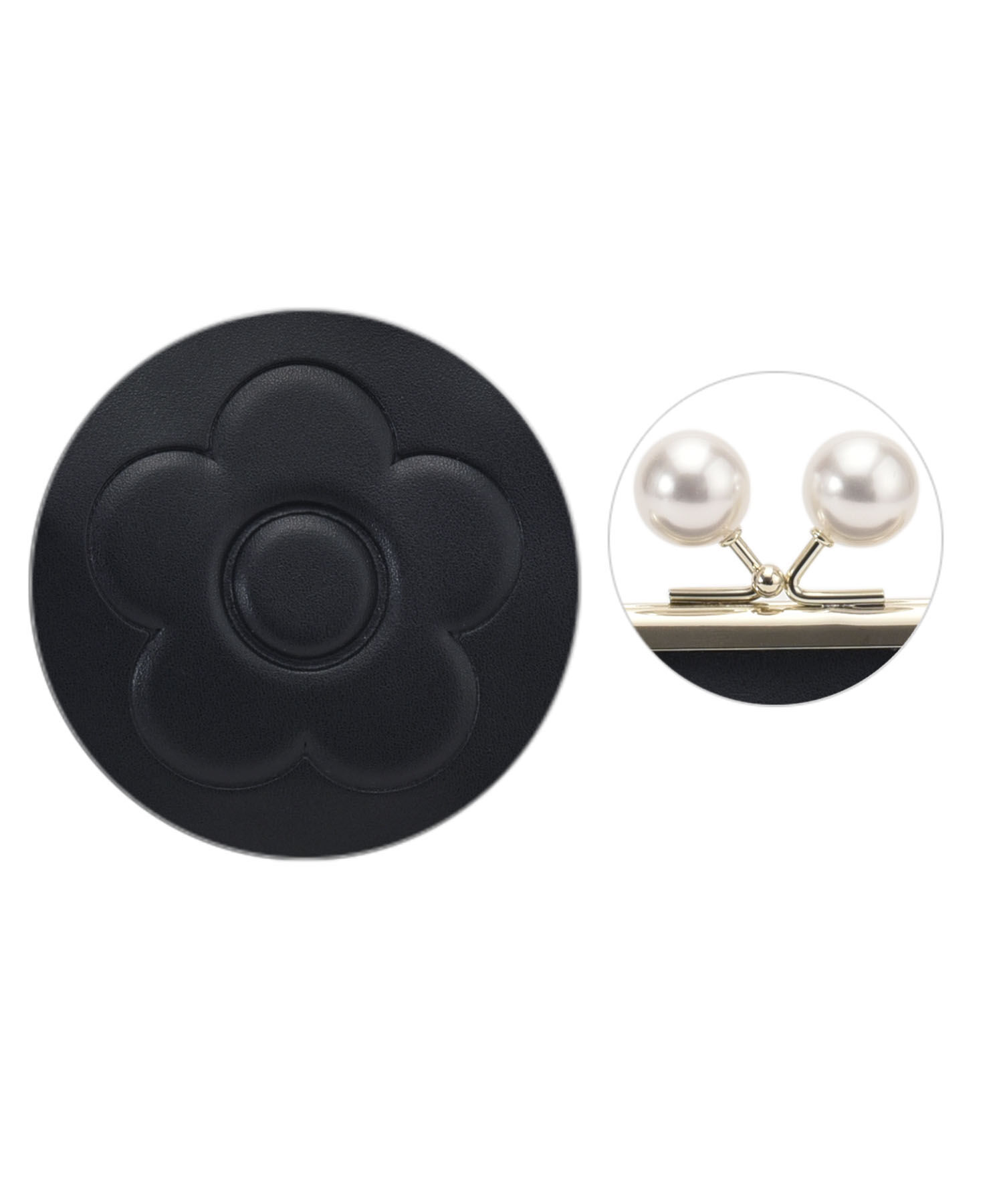 MARY QUANT「エンボスデイジーパール ガマ口ポーチ」|ポーチ|