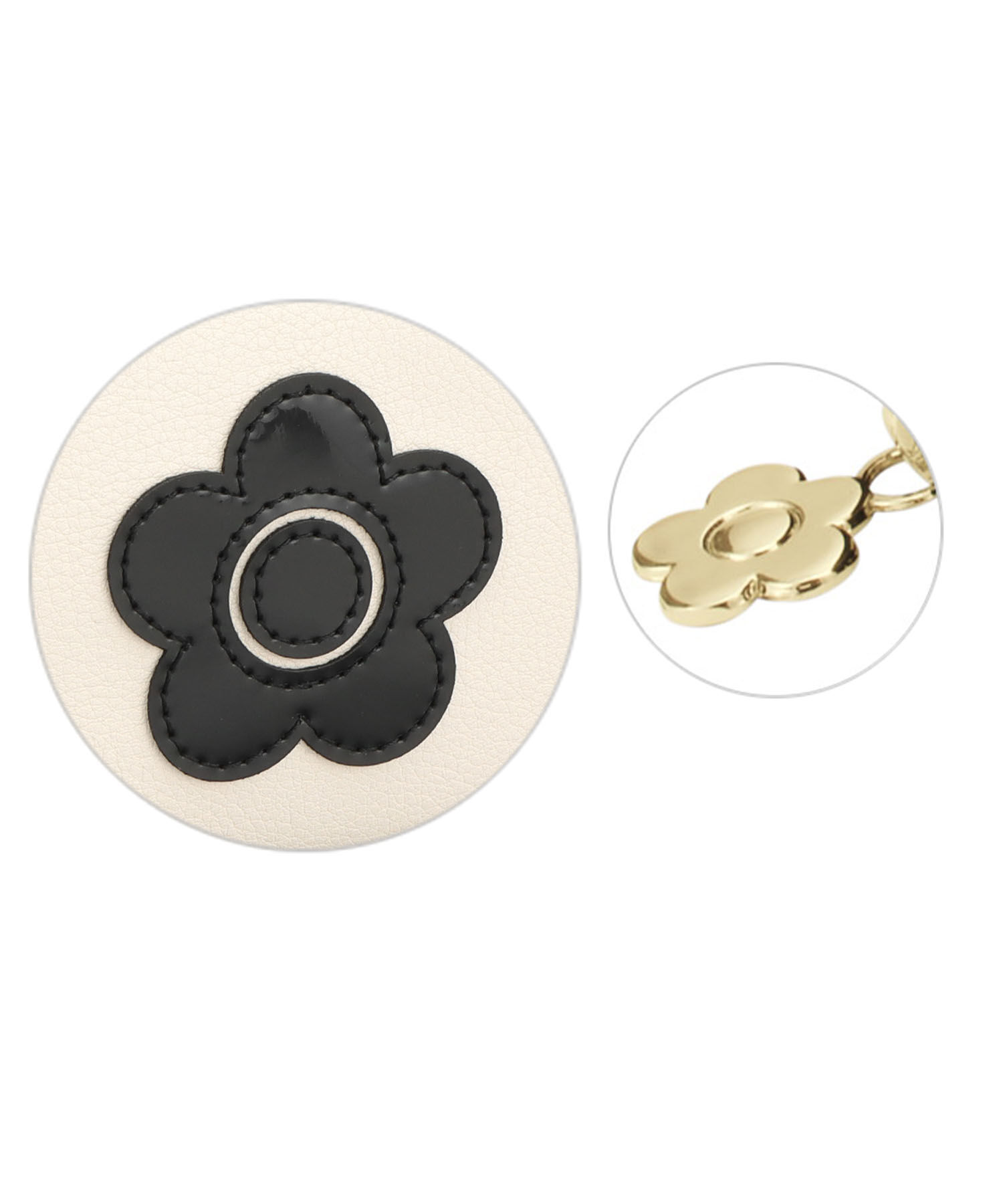 MARY QUANT「エナメルアイコンデイジーパッチ ミニマルポーチ」|ポーチ|