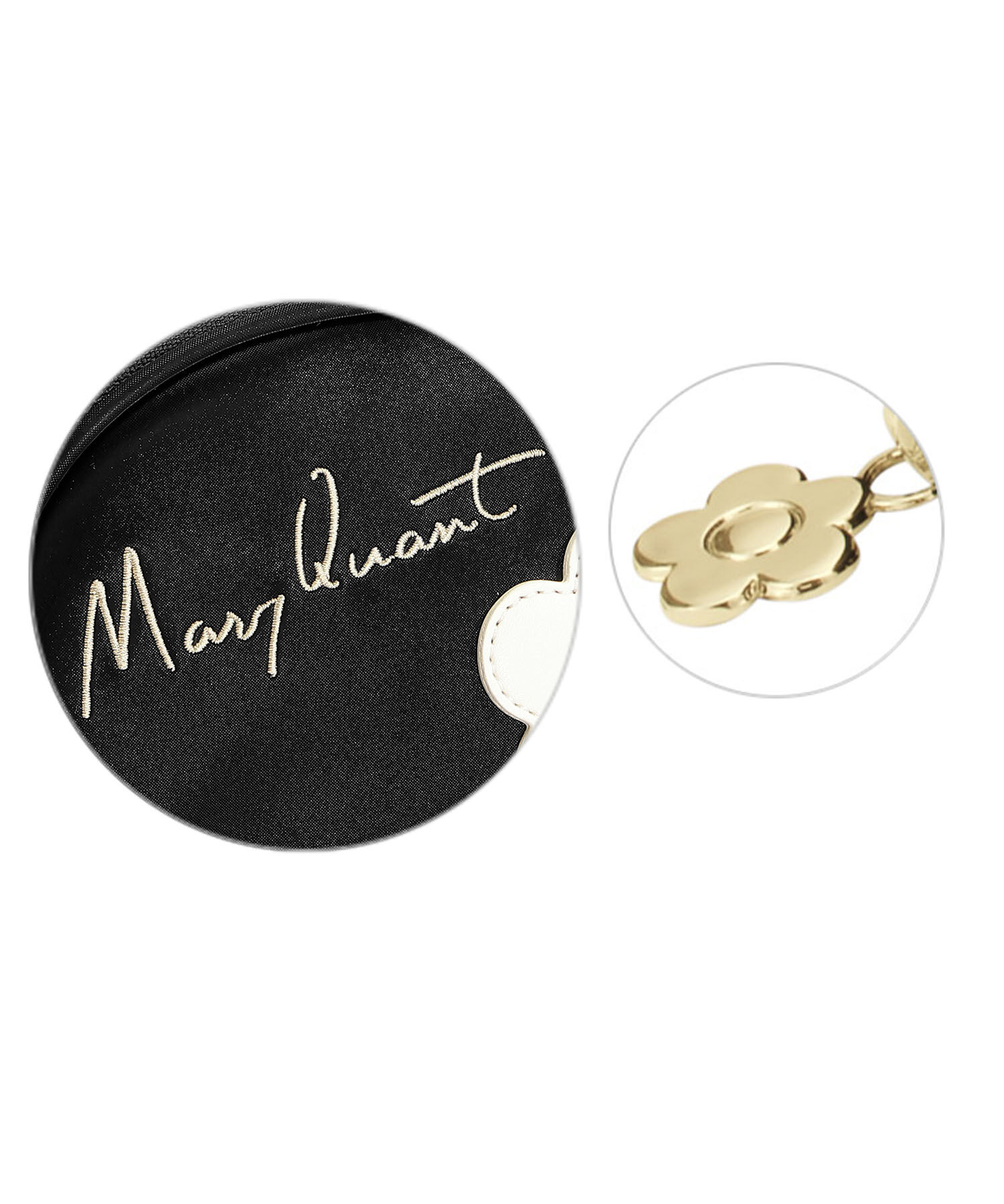 MARY QUANT「サインロゴデイジーパッチ ラウンドポーチ」|ポーチ|