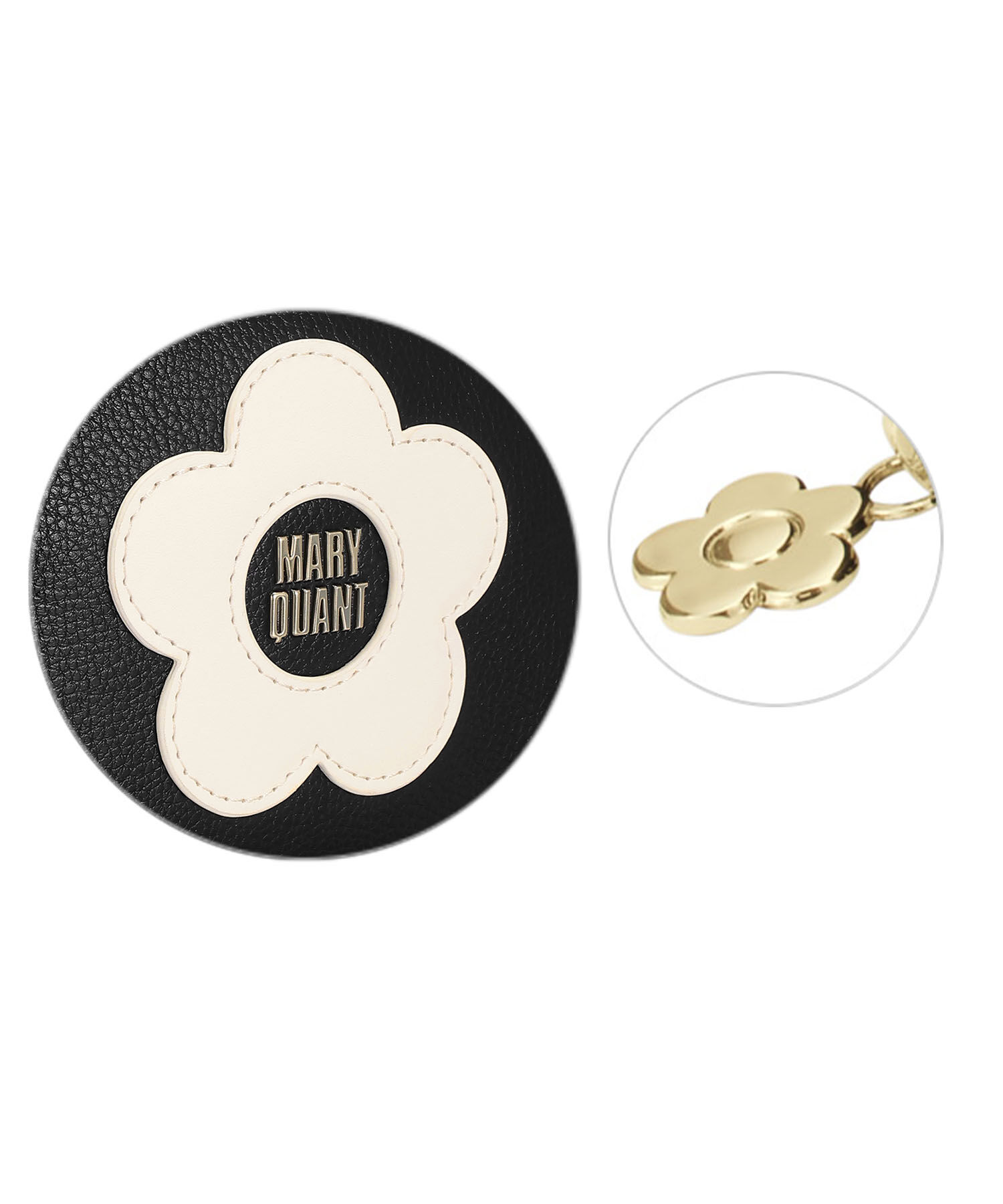 MARY QUANT「センターロゴデイジー ラウンドポーチL」|ポーチ|