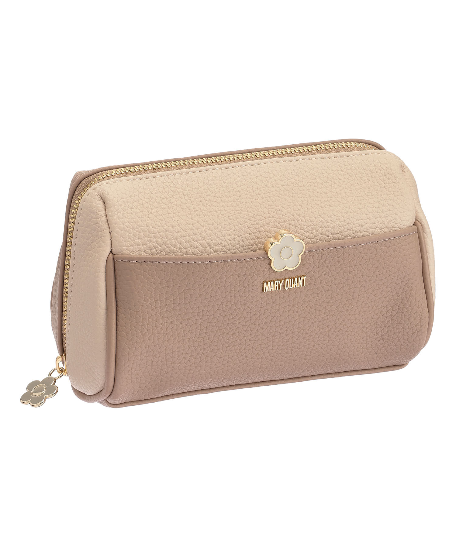 MARY QUANT「バイカラーエポデイジー オーバルポーチ」|ポーチ|ベージュ