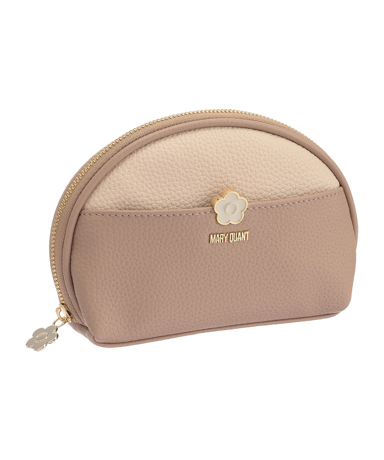 MARY QUANT「バイカラーエポデイジー ラウンドポーチ」|ポーチ|ベージュ