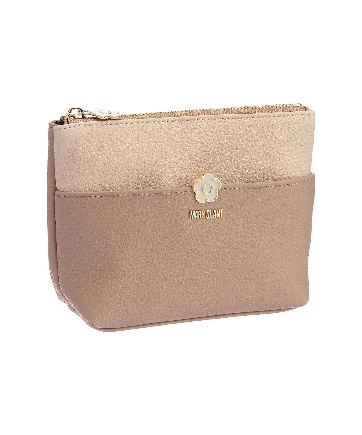 MARY QUANT「バイカラーエポデイジー 舟型ポーチミニ」|ポーチ|ベージュ