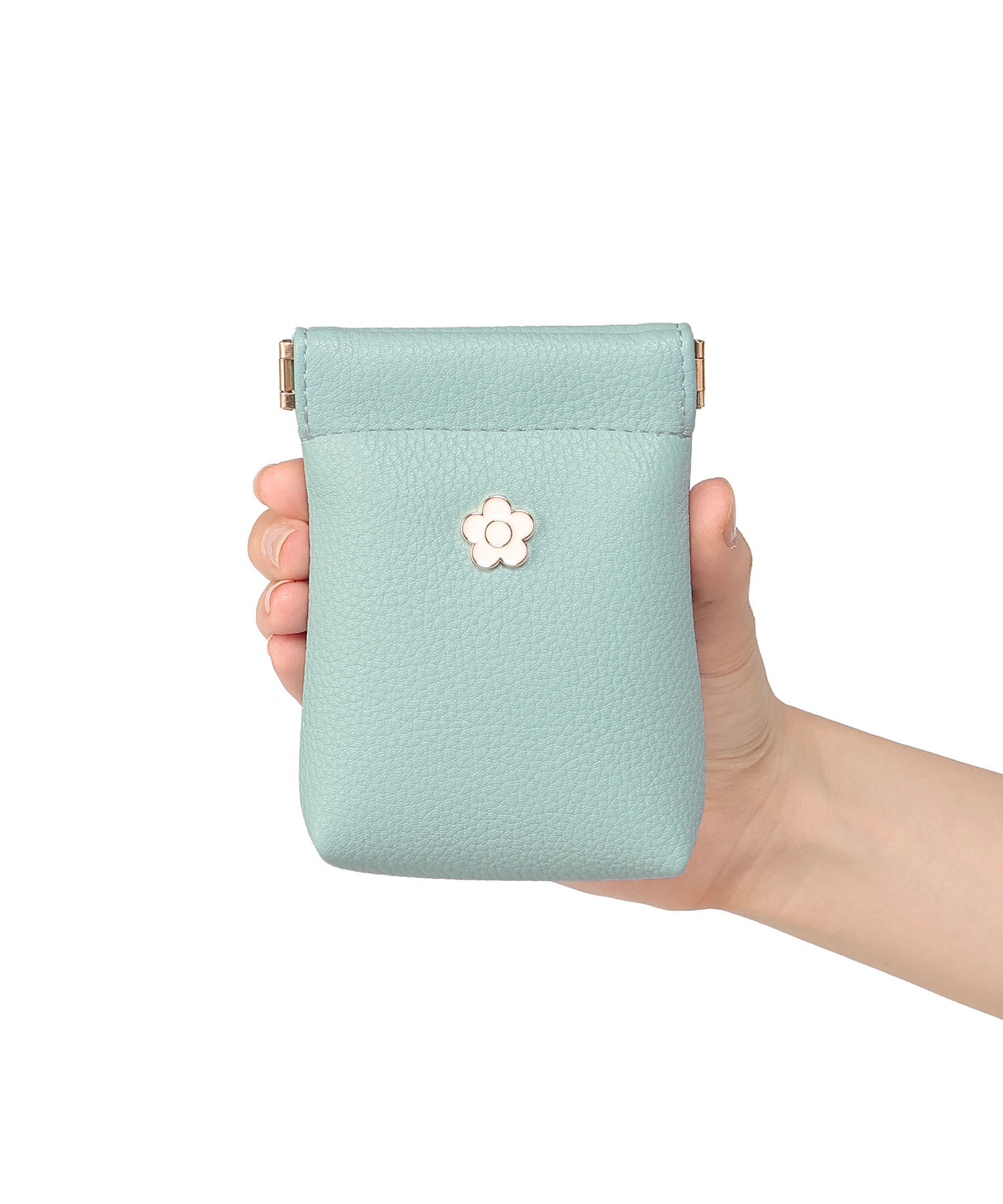 MARY QUANT「シュリンクエポデイジー バネクチポーチスリム」|ポーチ|ライトブルー