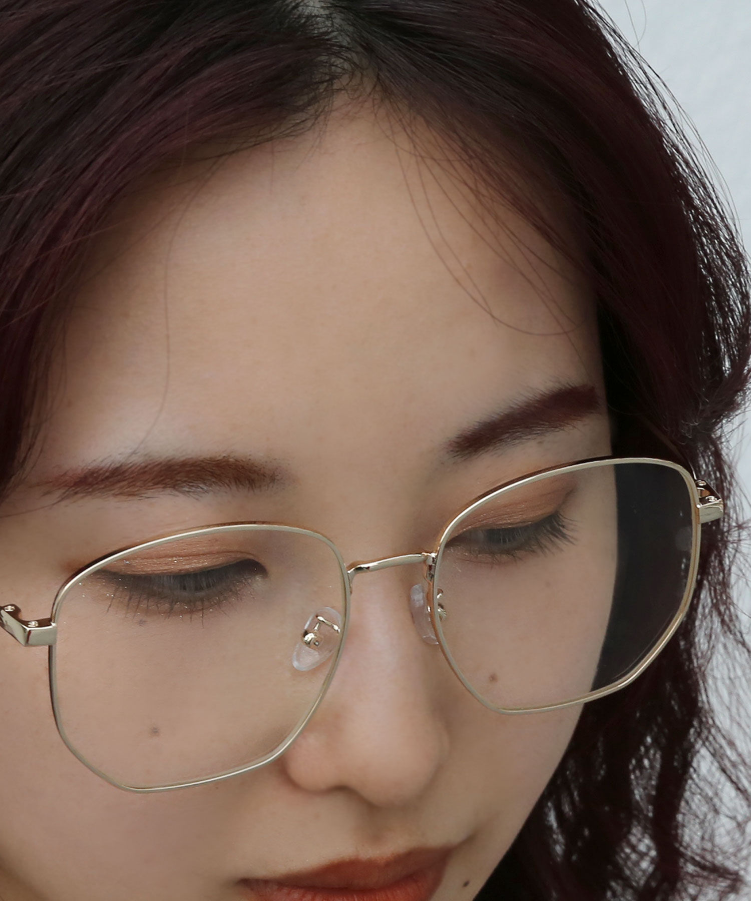 colleca la「メタルフレーム 大きめレンズめがね/伊達メガネ」|メガネ|