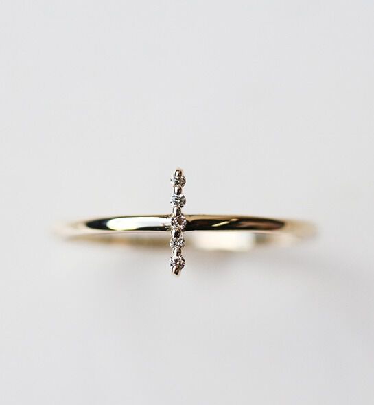  「ダイヤモンド ライン リング | K10YG 〈世界最小〉」|リング|