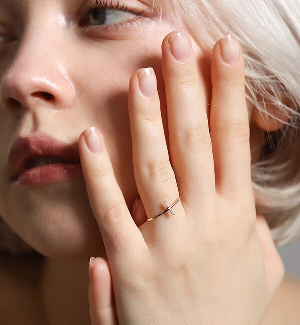  「ダイヤモンド ライン リング | K10YG 〈世界最小〉」|リング|