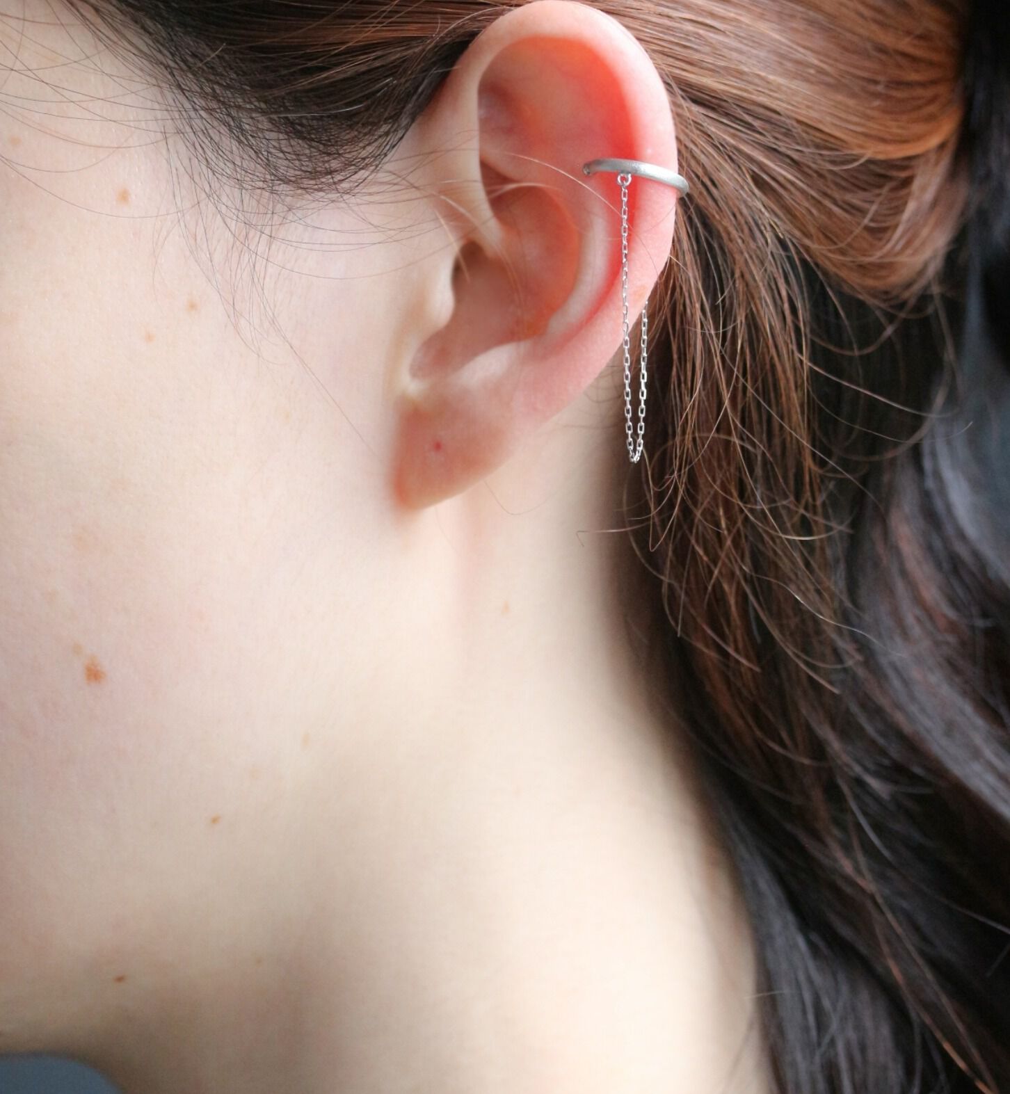  「チェーン イヤーカフ | K10WG  【片耳用」|イヤーカフ|