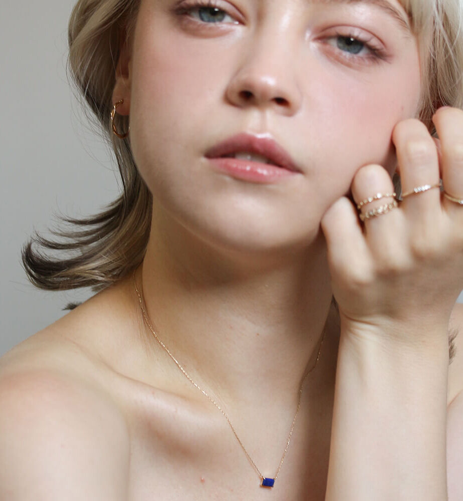  「カラーストーン ネックレス | K10YG」|ネックレス|