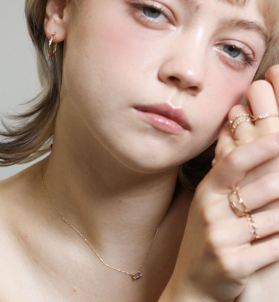  「カラーストーン ネックレス | K10YG」|ネックレス|