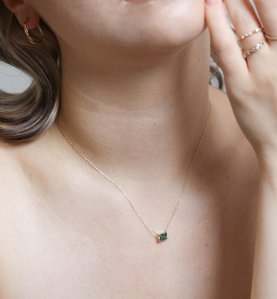  「カラーストーン ネックレス | K10YG」|ネックレス|