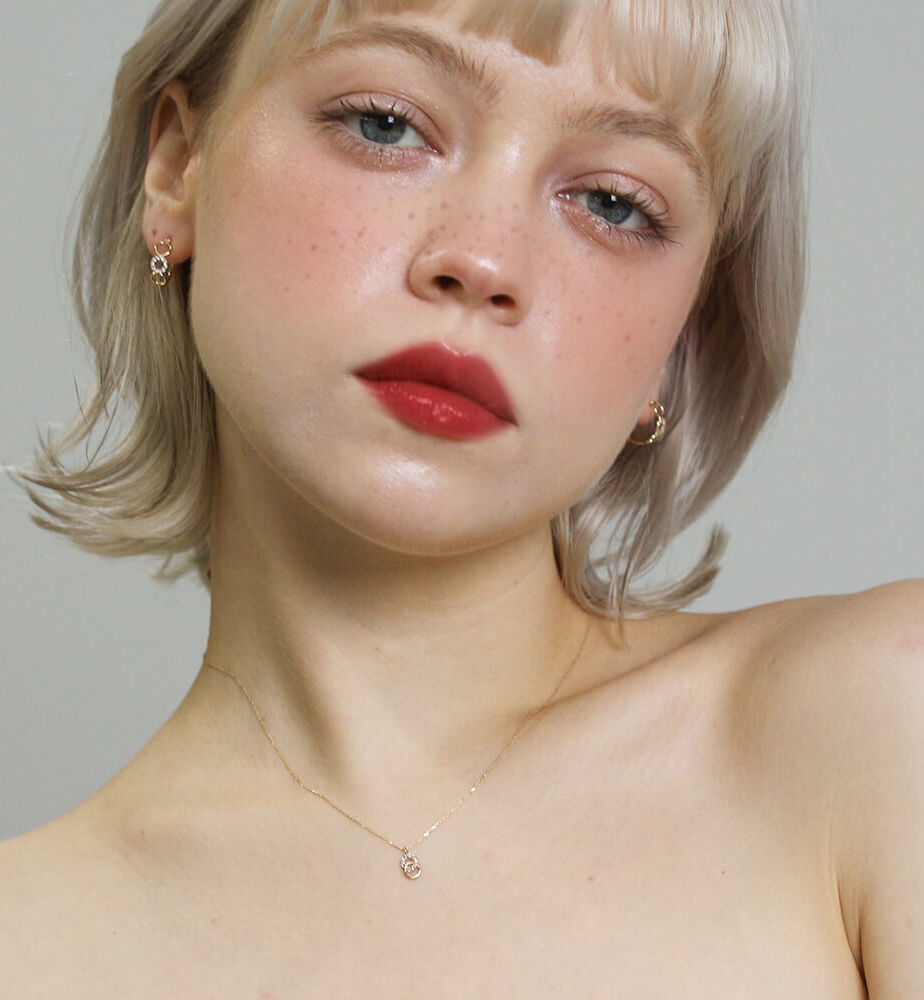  「ダイヤモンド スナップ フープ ピアス | K10YG 〈パピヨット〉」|ピアス|