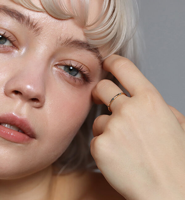  「ブルーダイヤモンド ３石 リング | K10YG」|リング|