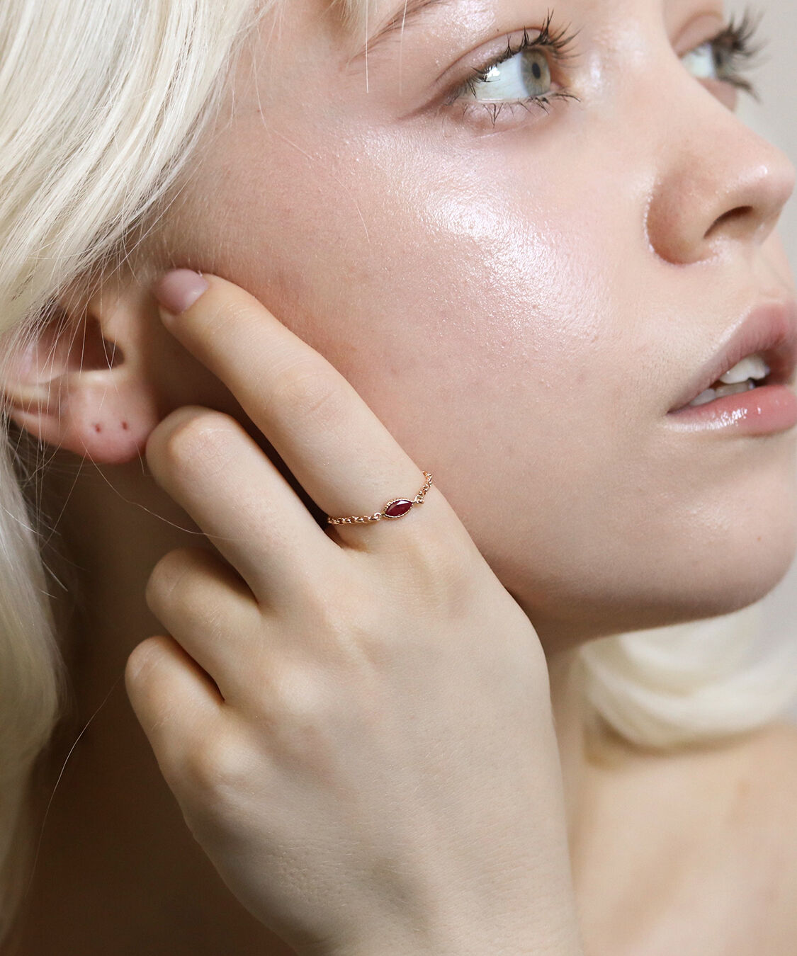  「ルビー  チェーンリング | K10YG〈Web限定〉」|リング|