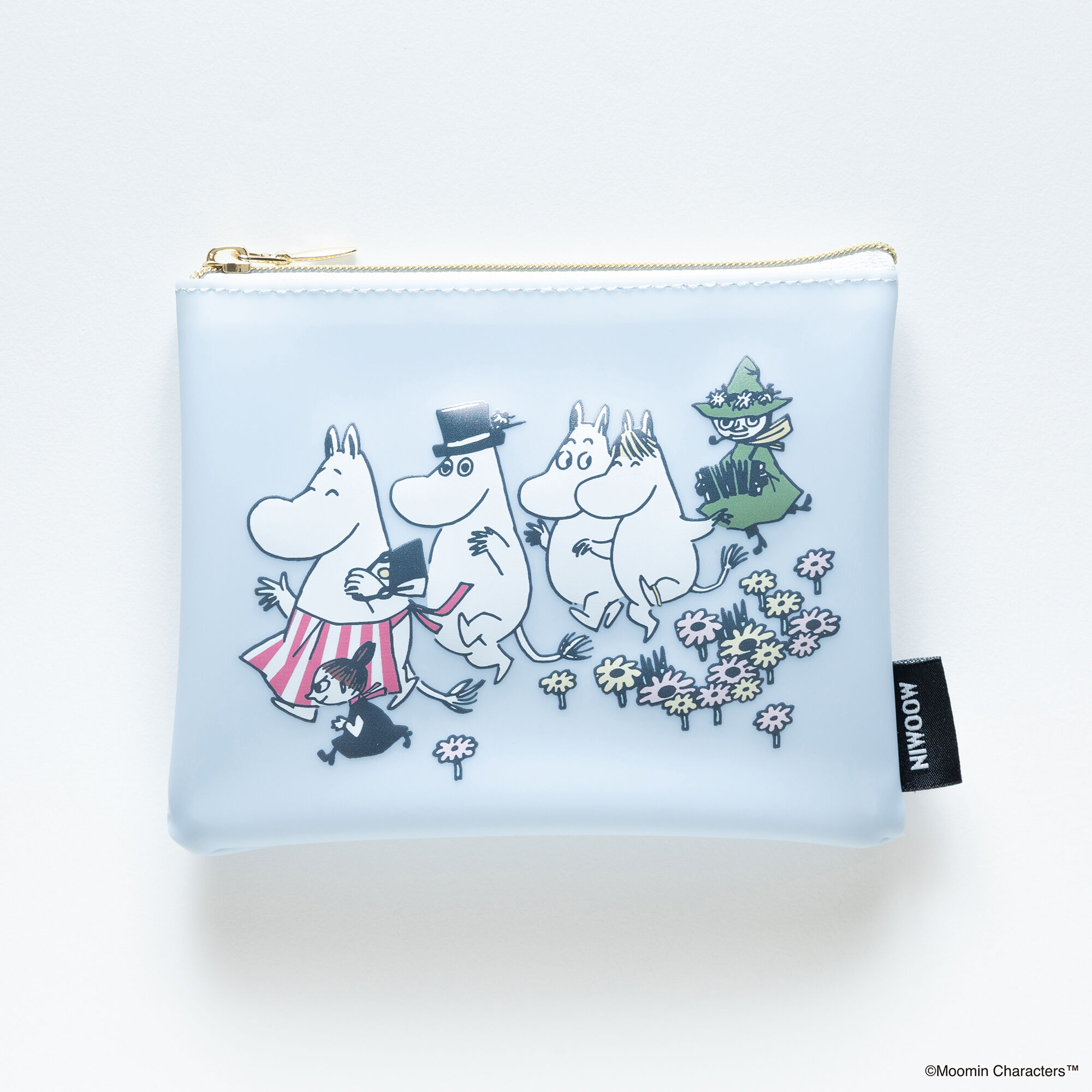  「MOOMIN COMIC MAT PVC ミニフラットポーチ」|ポーチ|BLU