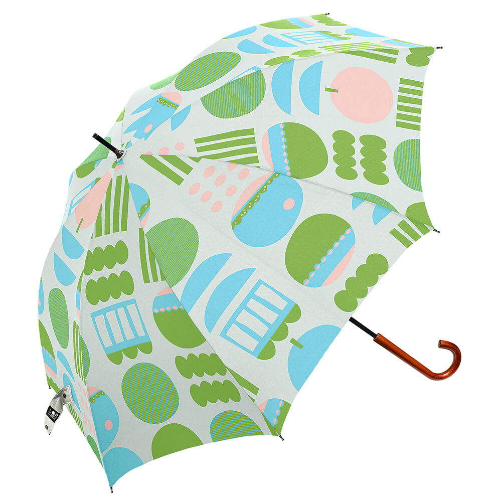 BACKYARD FAMILY「傘 レディース 通販 長傘 おしゃれ 丈夫 折れにくい 手開き 手動 軽量 軽い 60cm 8本骨」|傘|グリーン1