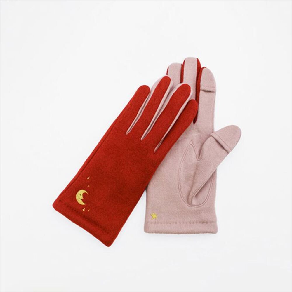 BACKYARD FAMILY「クロダ 手袋 レディース 通販 グローブ 手ぶくろ 暖かい かわいい 刺繍 スマートフォン対応」|手袋|レッド1