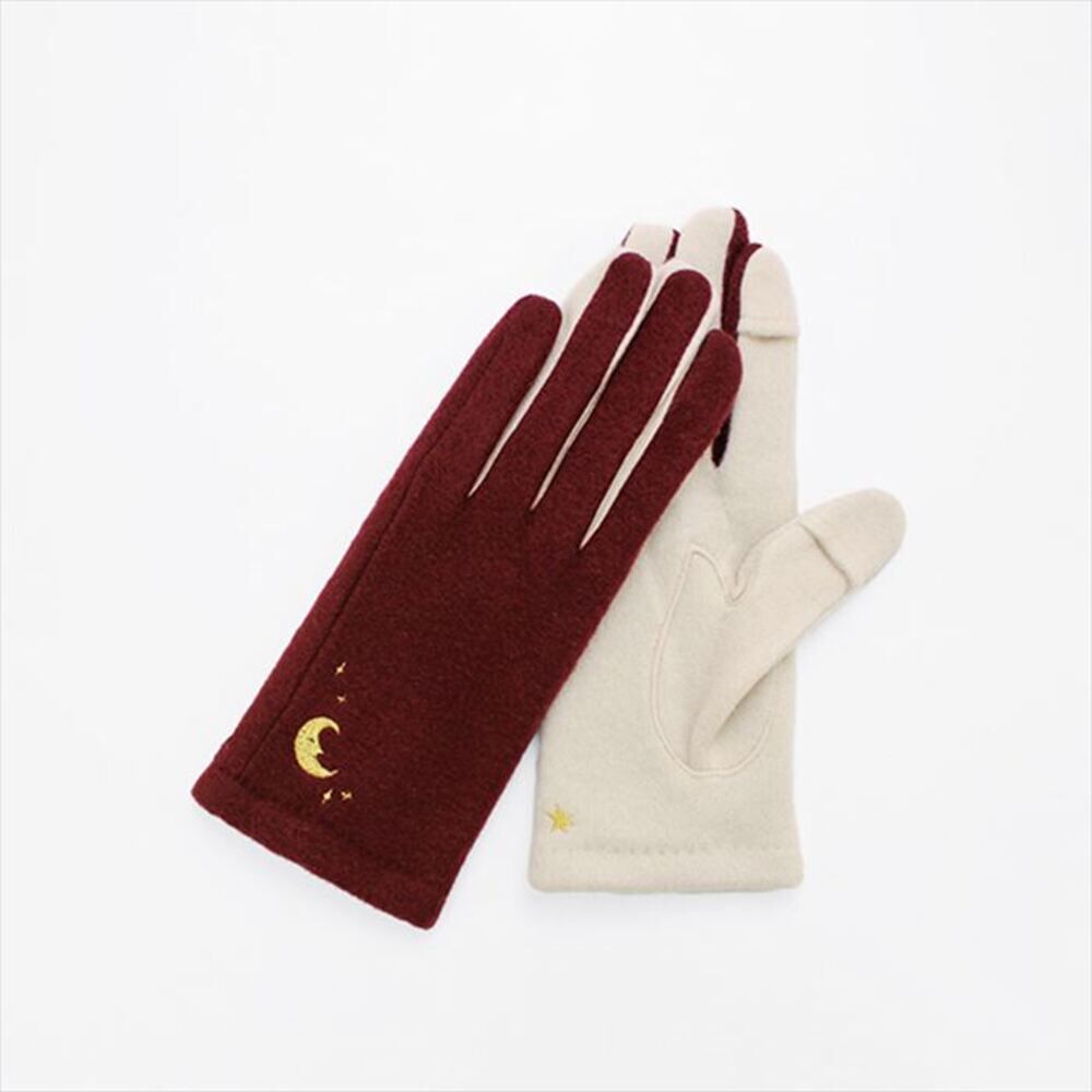 BACKYARD FAMILY「クロダ 手袋 レディース 通販 グローブ 手ぶくろ 暖かい かわいい 刺繍 スマートフォン対応」|手袋|レッド2