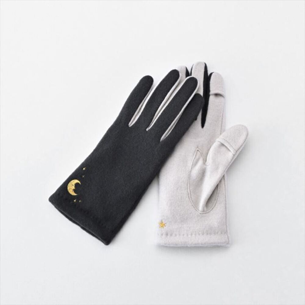 BACKYARD FAMILY「クロダ 手袋 レディース 通販 グローブ 手ぶくろ 暖かい かわいい 刺繍 スマートフォン対応」|手袋|グレー1