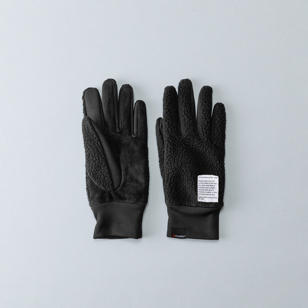 BACKYARD FAMILY「クロダ 手袋 レディース 通販 グローブ 手ぶくろ 暖かい かわいい 通勤 通学 POLARTEC」|手袋|ブラック1