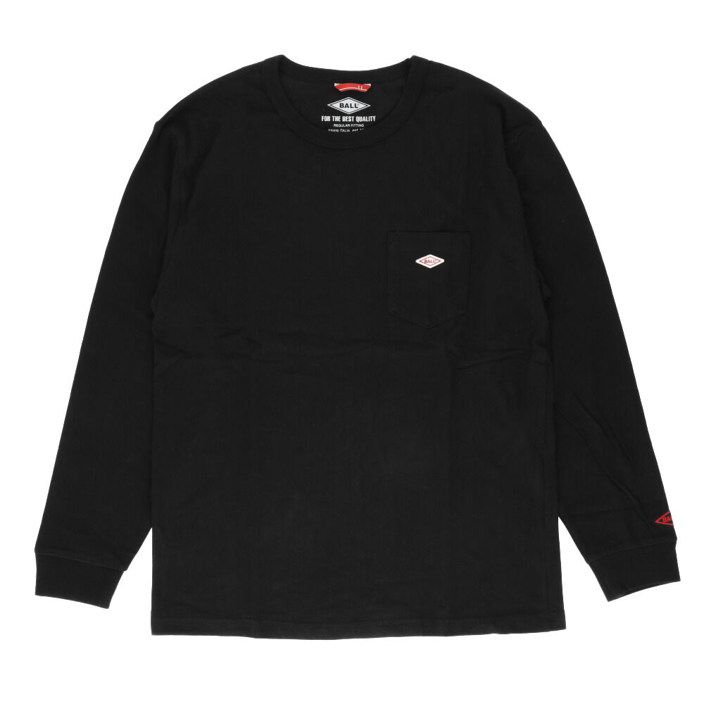 BACKYARD FAMILY「tシャツ 長袖 メンズ 通販 綿100% ブランド BALL 60500 おしゃれ ロンt 無地」|Tシャツ・カットソー|ブラック1