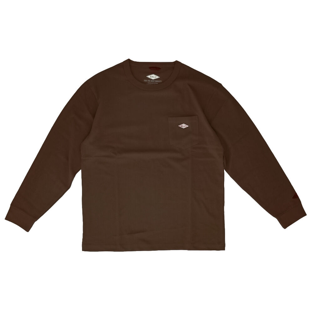 BACKYARD FAMILY「tシャツ 長袖 メンズ 通販 綿100% ブランド BALL 60500 おしゃれ ロンt 無地」|Tシャツ・カットソー|ブラウン1