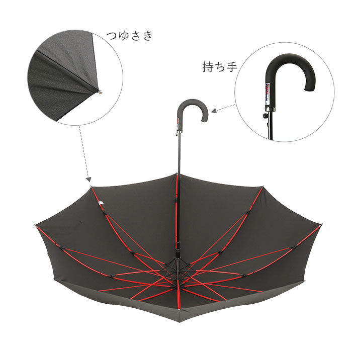 BACKYARD FAMILY「傘 強い メンズ 通販 大きい 雨傘 長傘 風に強い 70cm 70センチ 70 クロス骨 強い」|傘|
