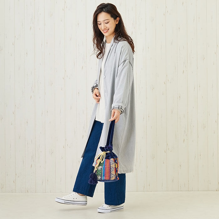 BACKYARD FAMILY「巾着バッグ 巾着袋 レディース カンバディアパッチ 通販 巾着バック 巾着 ポーチ バッグ バック」|ポーチ|