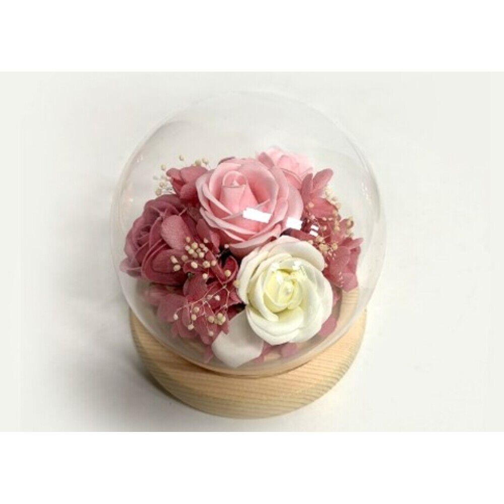 BACKYARD FAMILY「ブリザードフラワ- 通販 ガラスドーム フラワーギフト ガラス製 お花 花 フラワーアレンジメント」|その他|ピンク1