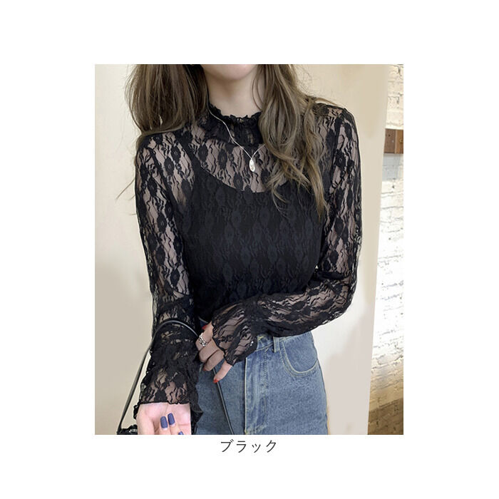 BACKYARD FAMILY「シースルー ブラウス 通販 シースルーブラウス 長袖ブラウス レースブラウスレディース レディース」|シャツ・ブラウス|