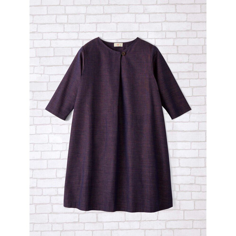 BACKYARD FAMILY「チュニック ワンピース 大人 通販 チュニックワンピース 日本製 プルオーバー レディース 7分袖」|シャツ・ブラウス|パープル1