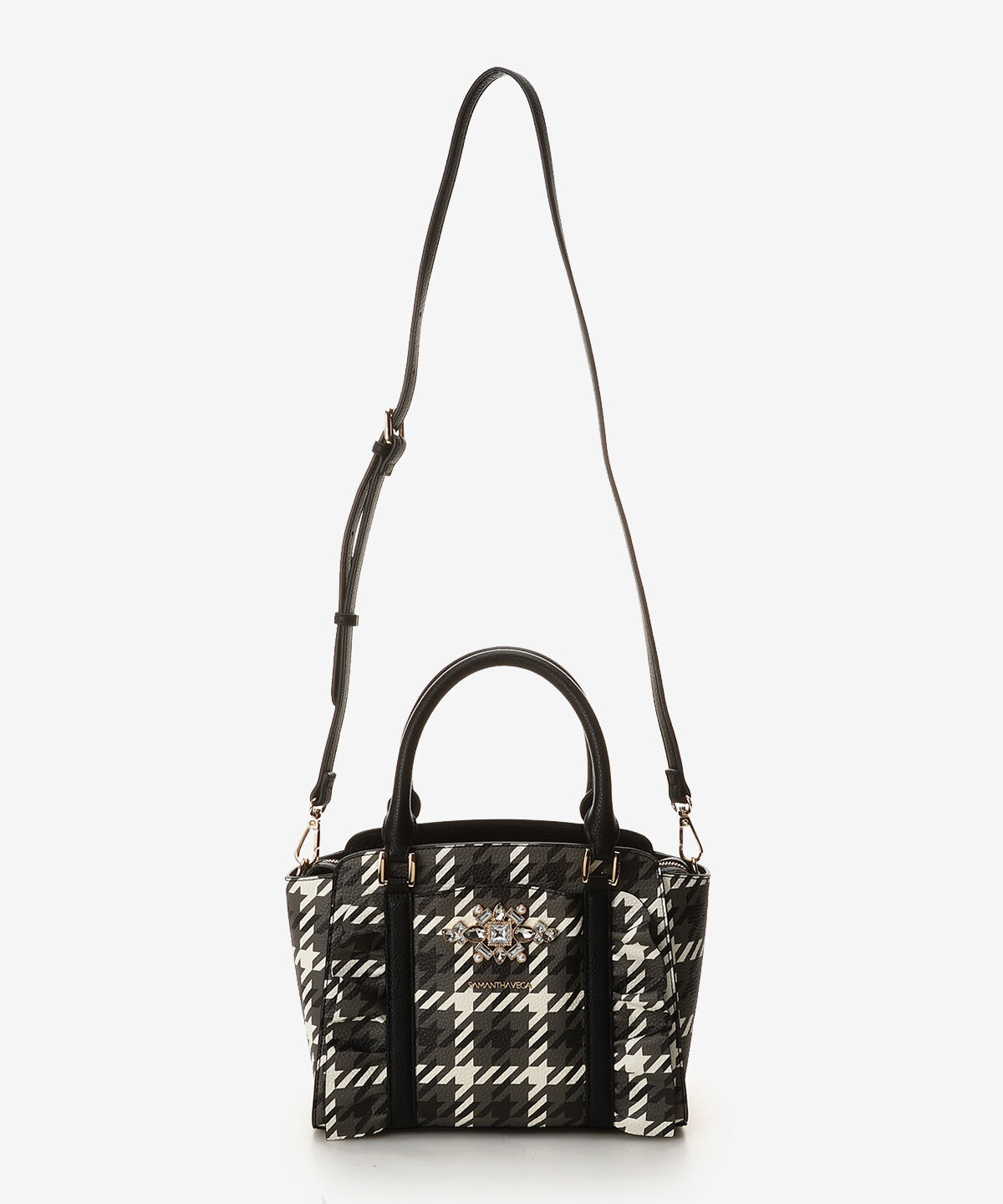 Samantha Vega「チェックビジューフリルハンドバッグ」|ハンドバッグ|