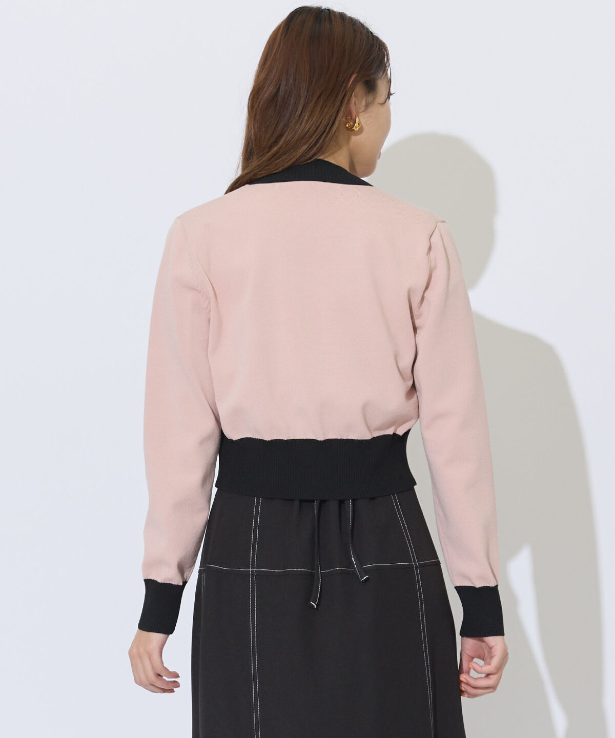 アンドクチュール「配色ニットアンサンブル」|カーディガン|