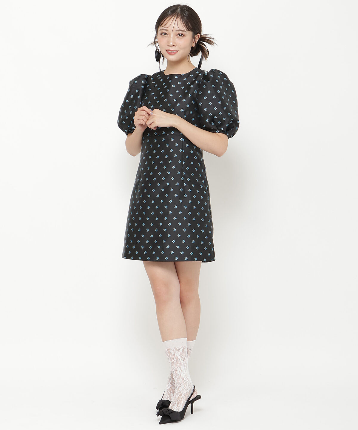 REDYAZEL「ジャガードフラワーミニワンピース」|ワンピース|