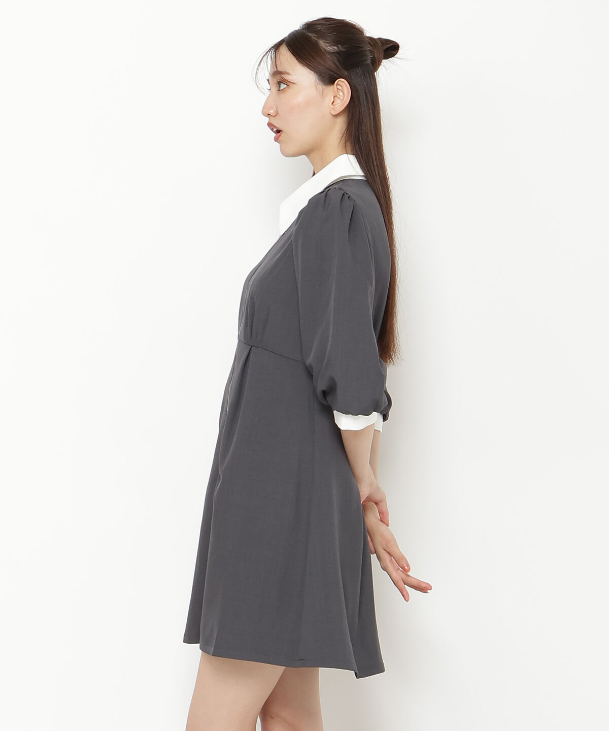 REDYAZEL「バイカラーフロントジップミニワンピース」|ワンピース|