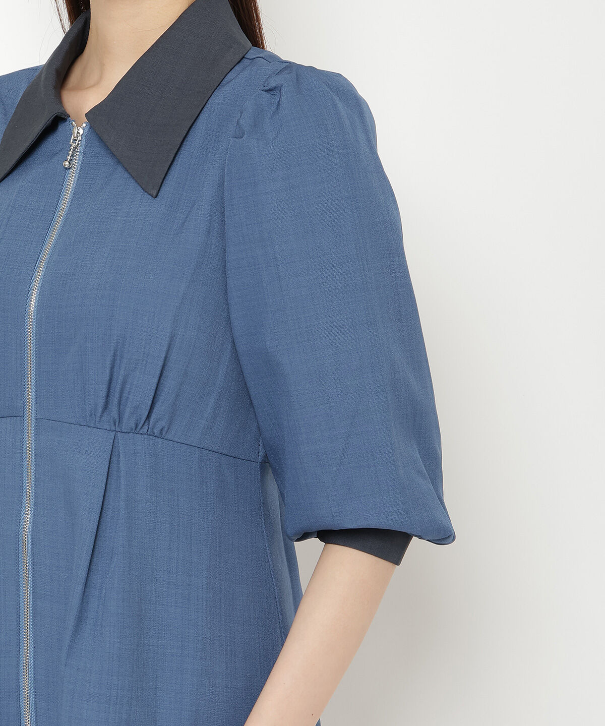 REDYAZEL「バイカラーフロントジップミニワンピース」|ワンピース|