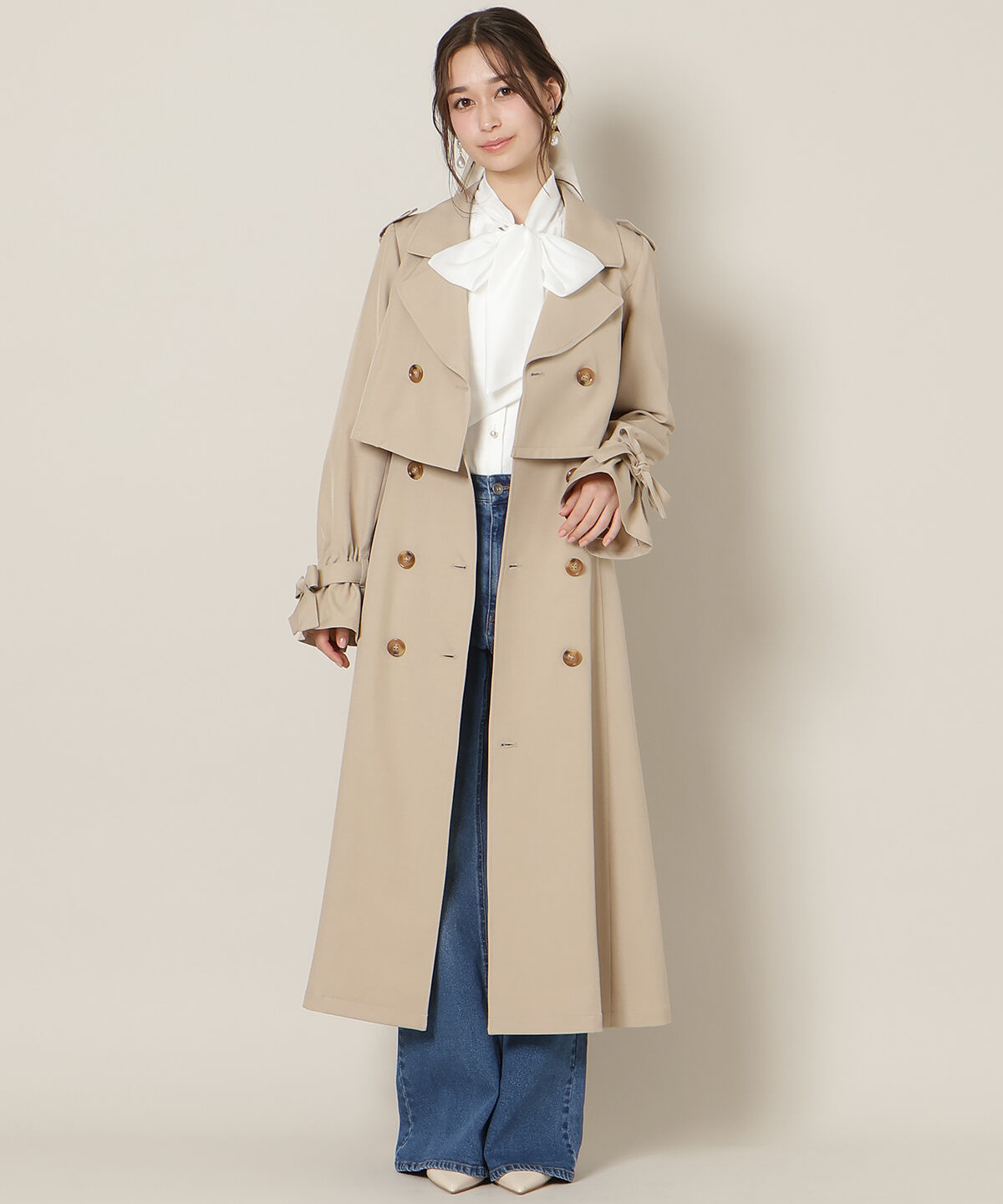 WILLSELECTION「リボンスリーブ3WAYトレンチコート」|トレンチコート|