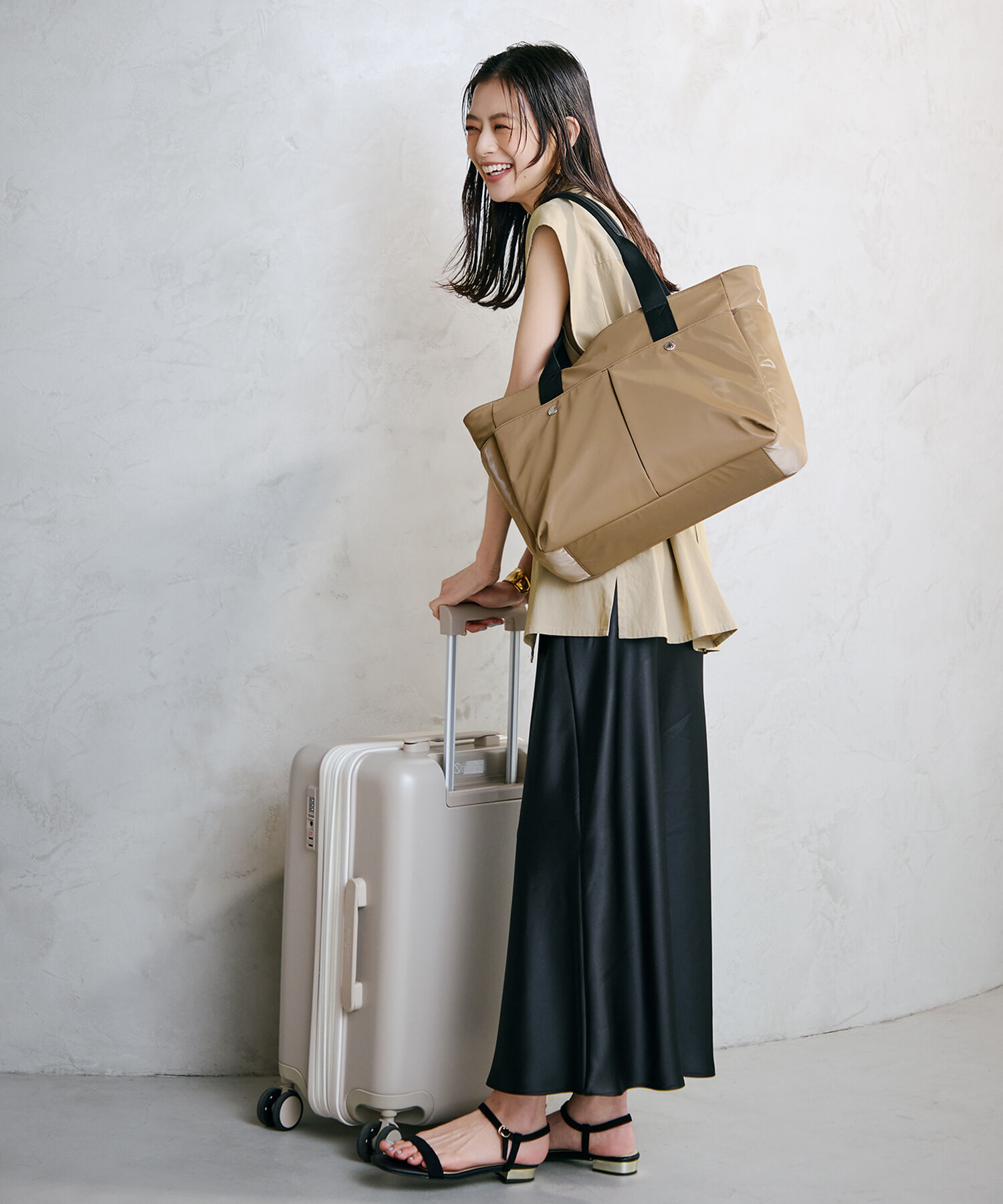 TOPKAPI BREATH「【Breath TOPKAPI】Train 防水ポリエステル ビッグ トートバッグ / 8ポケット/ キャリー対応」|トートバッグ|