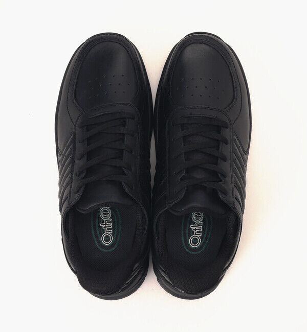 Orthofeet「【オーソフィート】ナビゲート ワイド/ブラック ナチュラルレザー/シューズ メンズ」|スニーカー|