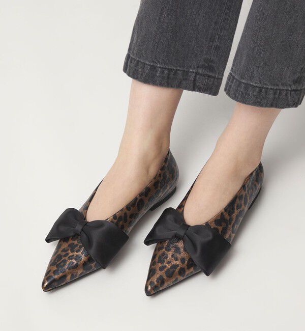 ODETTE E ODILE「＜SY＞ポインテッド ビッグ リボン フラット10&uarr;」|パンプス|