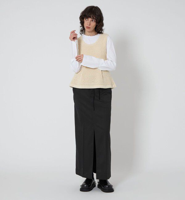 ASTRAET「＜ASTRAET＞ウエストドローコード スリット タイトスカート」|タイト|