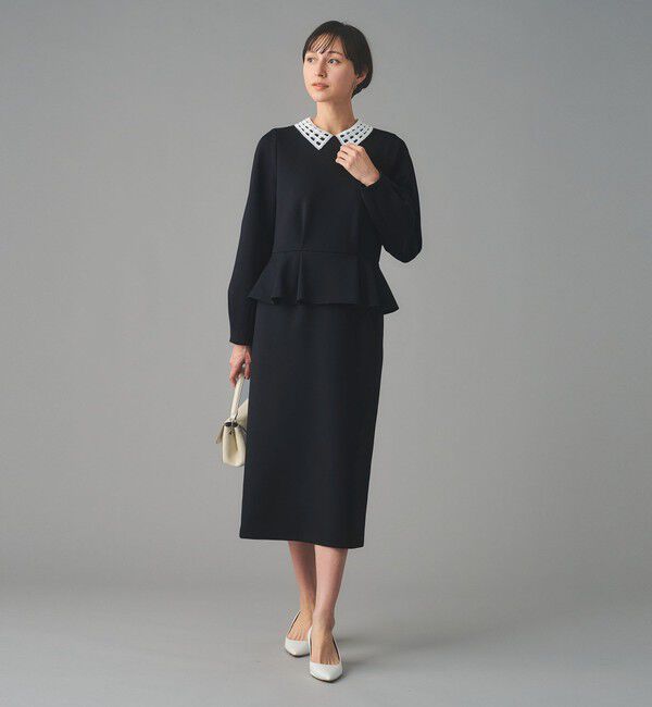 UNITED ARROWS「SPONGY ペプラム ワンピース」|ワンピース|NAVY