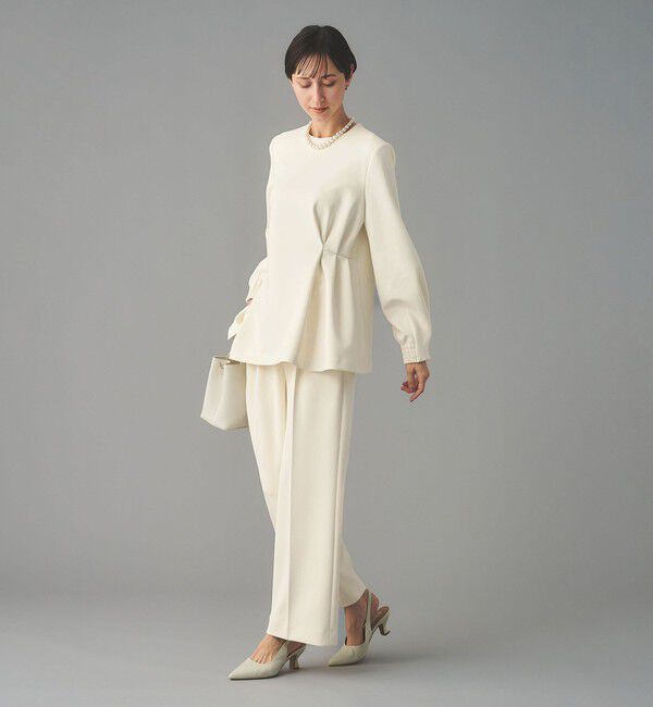 UNITED ARROWS「SPONGY クルーネック ギャザー ブラウス」|シャツ・ブラウス|