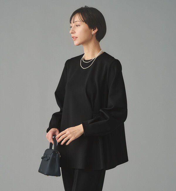 UNITED ARROWS「SPONGY クルーネック ギャザー ブラウス」|シャツ・ブラウス|