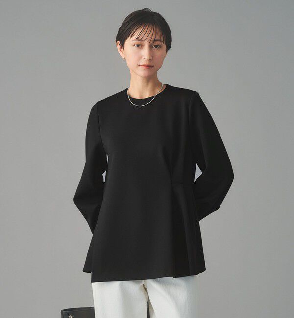 UNITED ARROWS「SPONGY クルーネック ギャザー ブラウス」|シャツ・ブラウス|