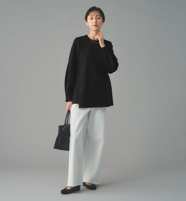 UNITED ARROWS「SPONGY クルーネック ギャザー ブラウス」|シャツ・ブラウス|