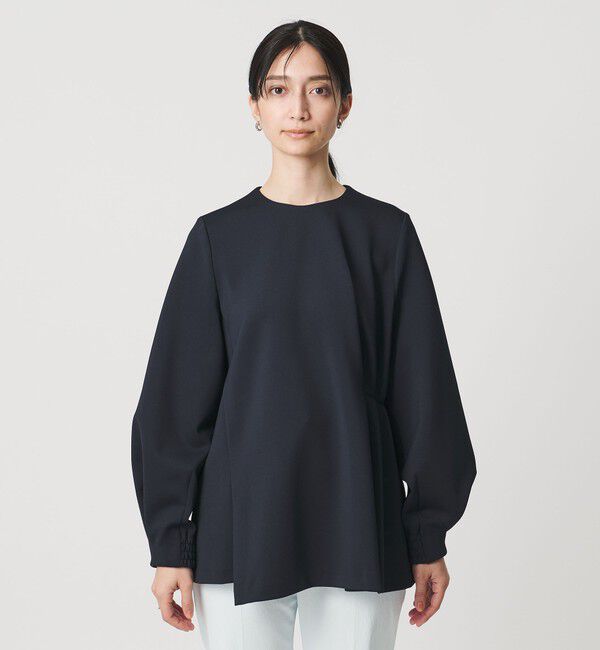 UNITED ARROWS「SPONGY クルーネック ギャザー ブラウス」|シャツ・ブラウス|