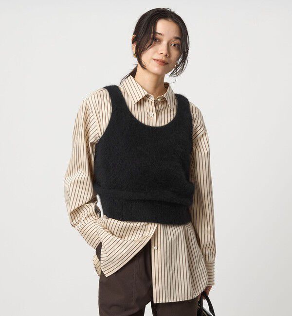 UNITED ARROWS green label relaxing「ヘアリー ニット キャミソール」|ベスト・ジレ|BLACK