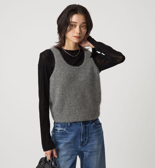 UNITED ARROWS green label relaxing「ヘアリー ニット キャミソール」|ベスト・ジレ|MD.GRAY